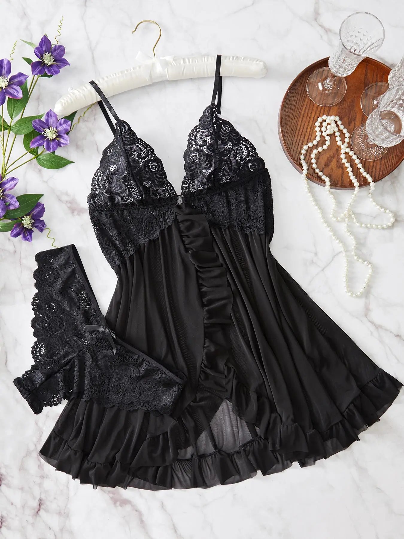 Ruffle Lace Lingerie Set