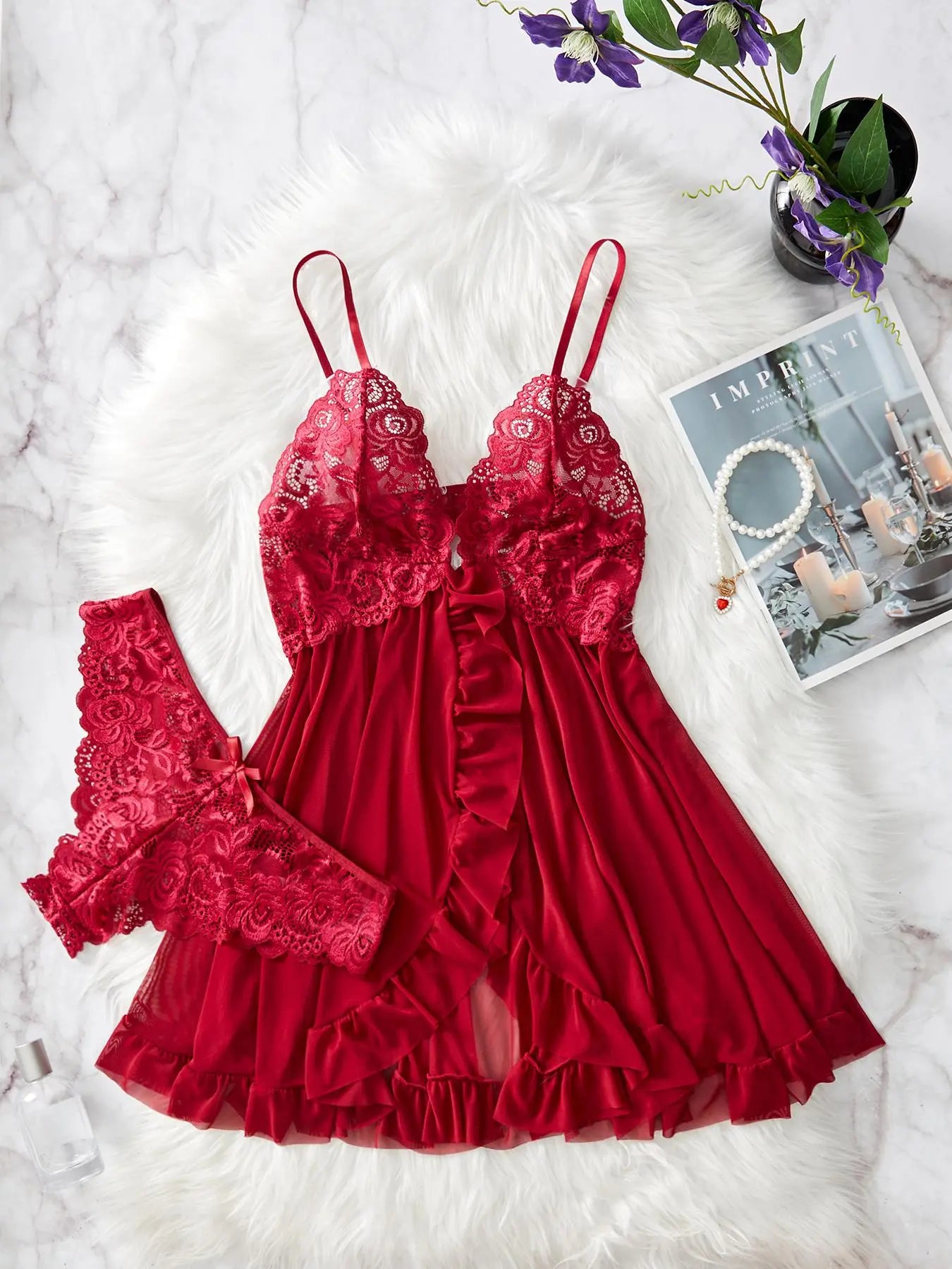 Ruffle Lace Lingerie Set