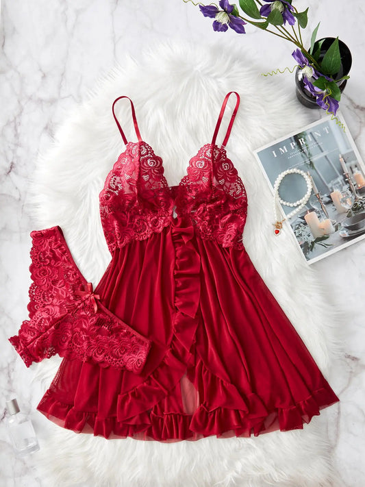 Ruffle Lace Lingerie Set